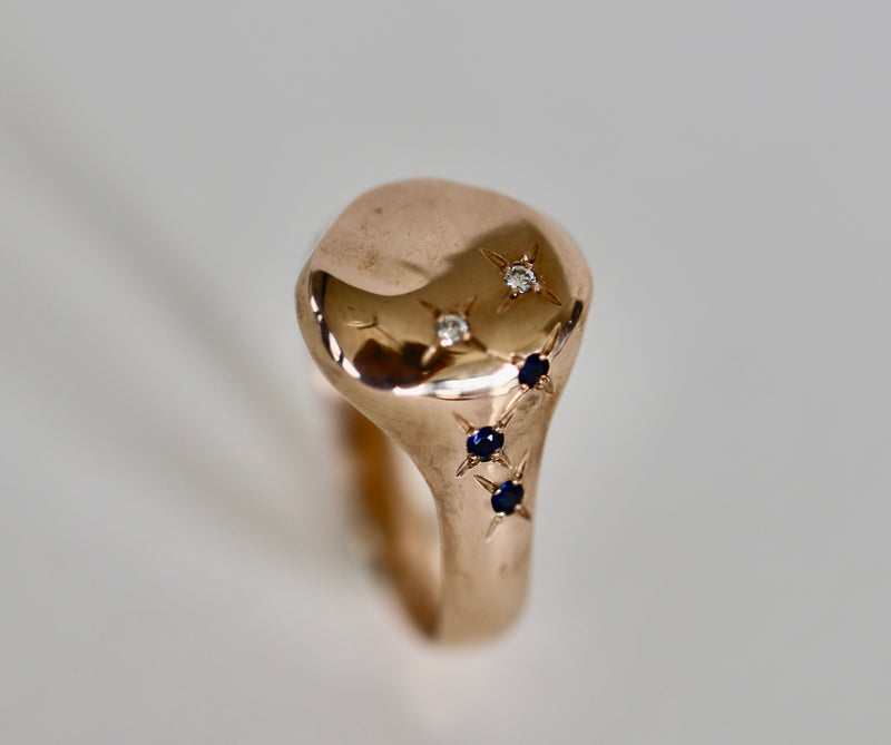 In the stars signet ring, 9ct rose gold
