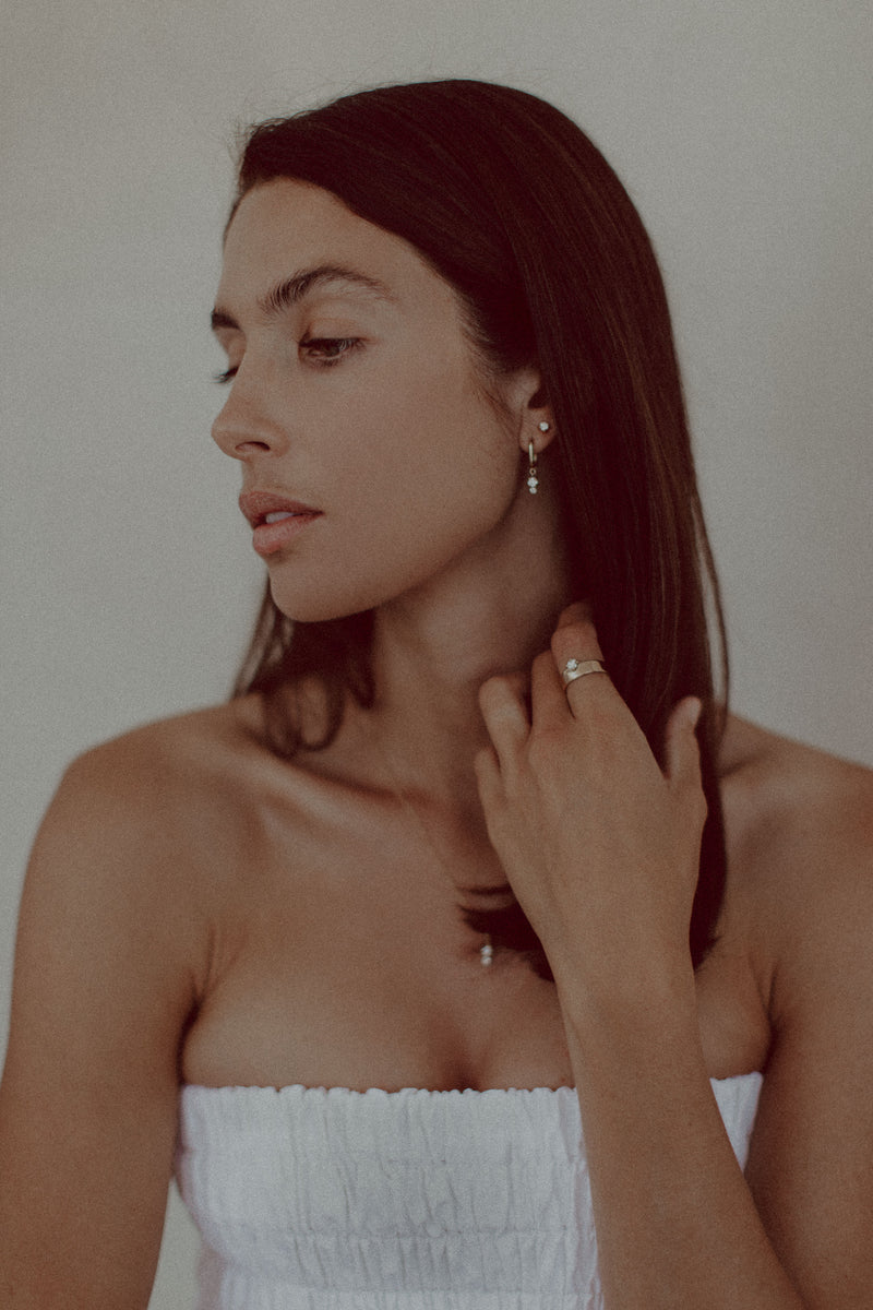 Katie Rose Jewellery Therese earrings gold with diamonds 