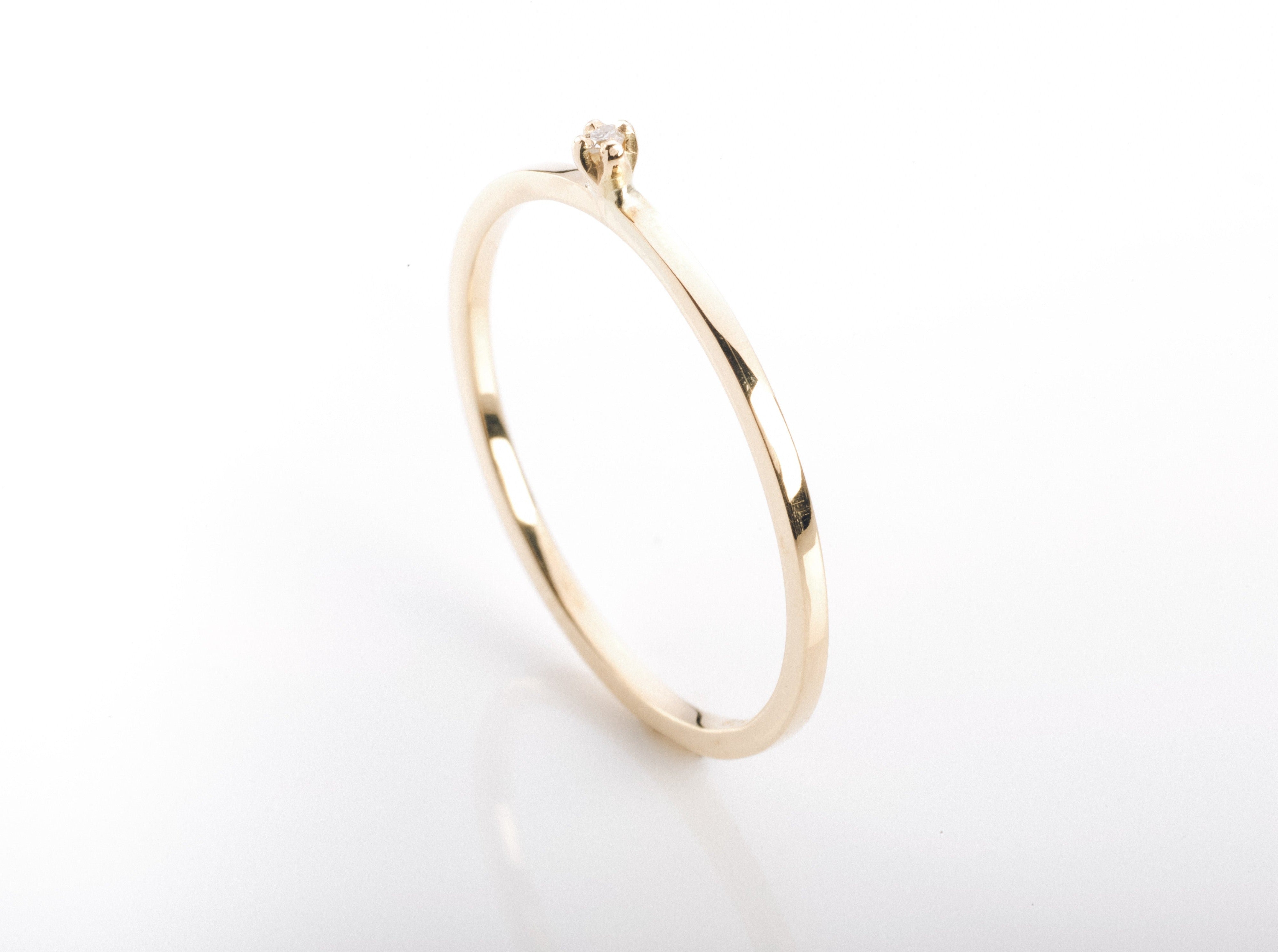 Diamond stacker ring | square profile – katierosejewellery