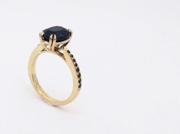 Katie rose jewellery black sapphire black diamond ring 