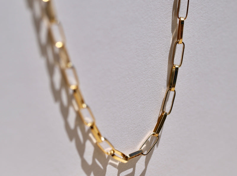 Paper-clip chain necklace, Silver