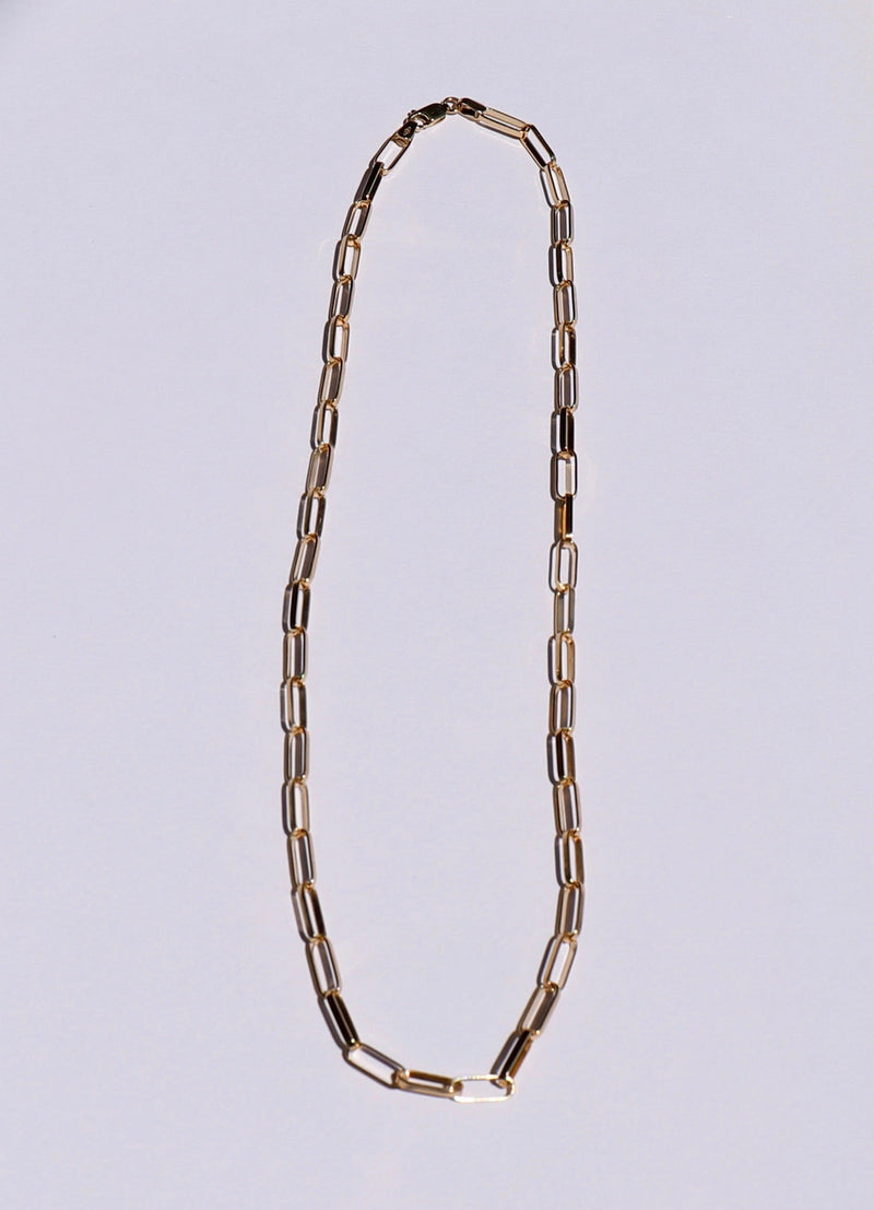 Paper-clip chain necklace, Silver